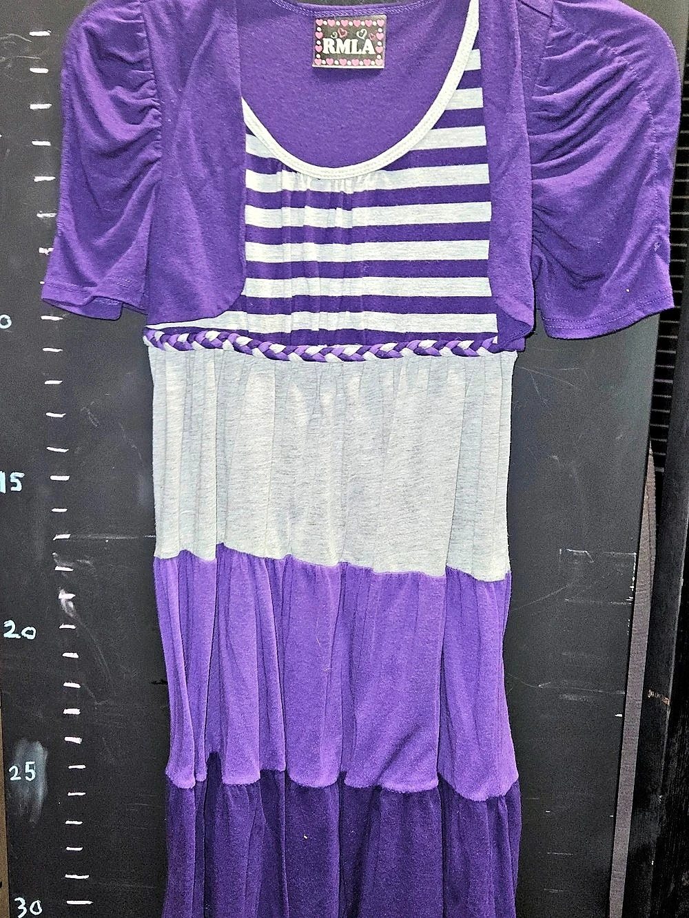 RMLA Kids Purple & Grey Striped Dress